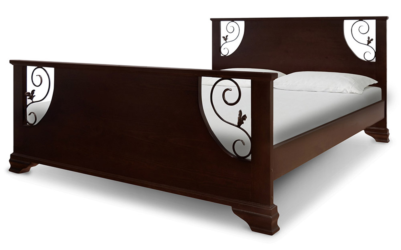 фото: Кровать ВМК-Шале Деревянные с ковкой Ричард 120x200 см